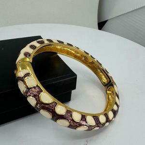 Kenneth Jay Lane Enamel Hinge Animal Print Bacelet
